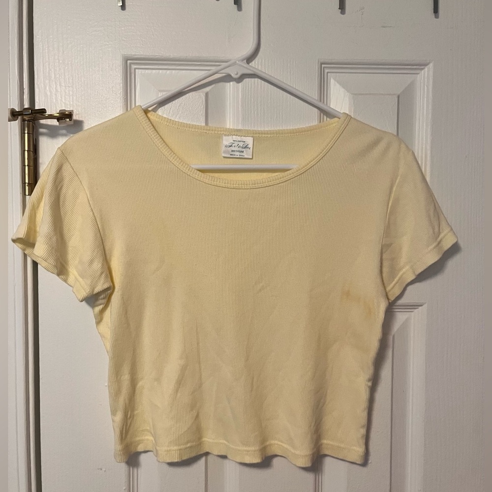 90s Vintage Yellow Crop Top